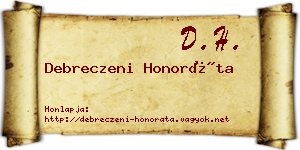 Debreczeni Honoráta névjegykártya